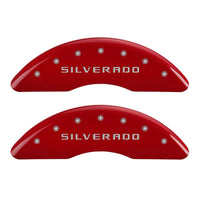 MGP 4 Caliper Covers Engraved Front & Rear Silverado Yellow finish black ch - 14173SSILYL