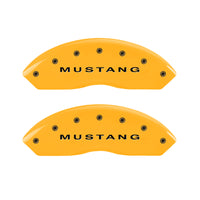 MGP 4 Caliper Covers Engraved Front Mustang - Engraved Rear S197/GT - Yel Finish Blk Characters - 10197SMG2YL