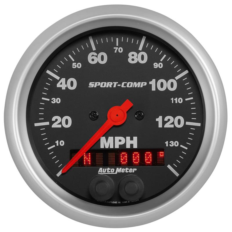 Autometer Sport-Comp 3-3/8 inch 140 MPH Electronic Speedometer w/ GPS Rally Nav Display Gauge - 3982