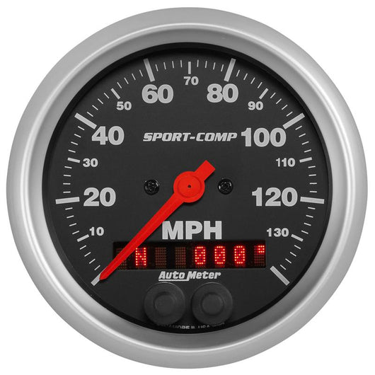 Autometer Sport-Comp 3-3/8 inch 140 MPH Electronic Speedometer w/ GPS Rally Nav Display Gauge - 3982
