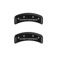 MGP 4 Caliper Covers Engraved Front & Rear Gen 4/Camaro Red finish silver ch - 14026SCA4RD