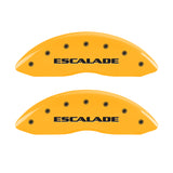 MGP 4 Caliper Covers Engraved Front & Rear Escalade Yellow finish black ch - 35015SESCYL