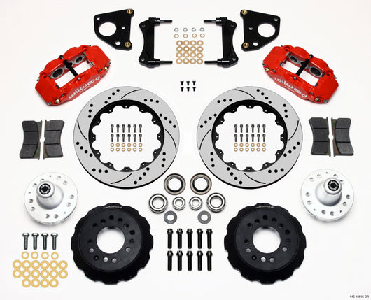 Wilwood Narrow Superlite 6R Front Hub Kit 14.00in Drill Red 62-72 CDP B & E Body-Drum - 140-10816-DR