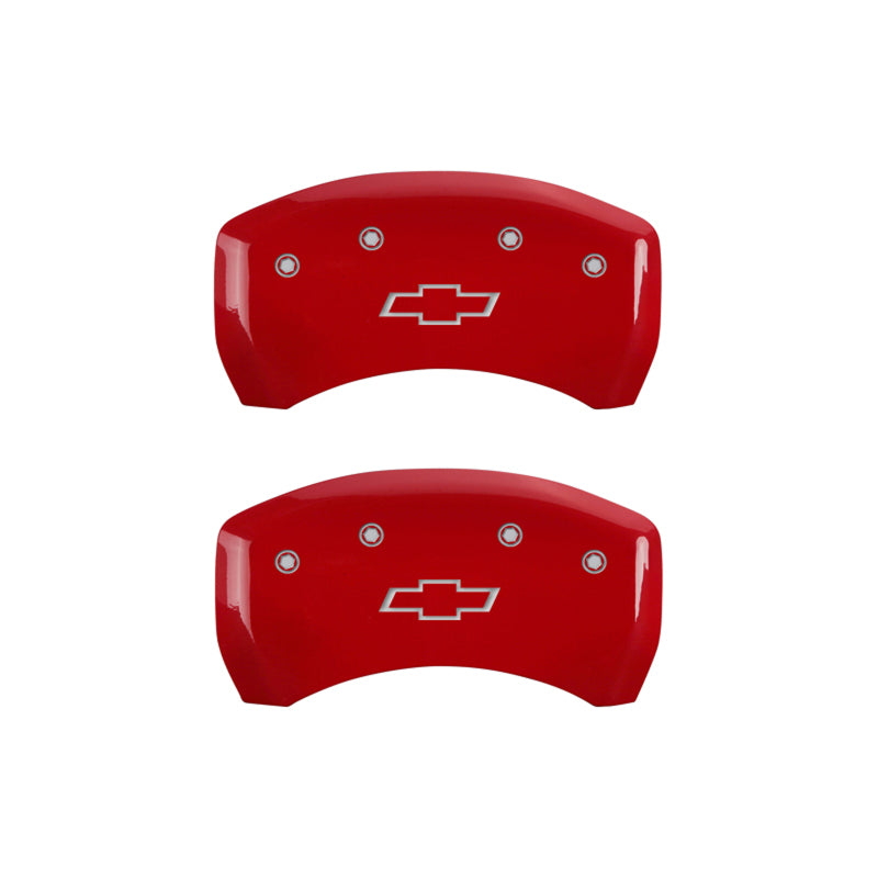 MGP 4 Caliper Covers Engraved Front & Rear Bowtie Yellow finish black ch - 14224SBOWYL