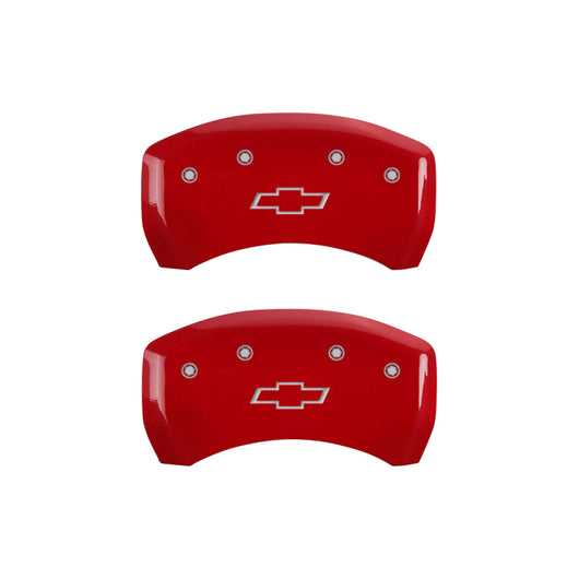MGP 4 Caliper Covers Engraved Front & Rear Bowtie Yellow finish black ch - 14224SBOWYL