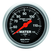 Autometer Sport 2in Water Temp Metric , 50-115 deg. C / Mech - 3332-M