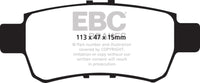 EBC 05-10 Honda Odyssey 3.5 Greenstuff Rear Brake Pads (For 11.7in. Rotors) - DP61744
