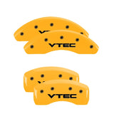 MGP 4 Caliper Covers Engraved Front & Rear i-Vtec Yellow finish black ch - 20218SIVTYL