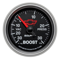 Autometer GM Bowtie 52mm Full Sweep Electronic 30 In Hg-Vac/30 PSI Vacuum/Boost Gauge - 3659-00406