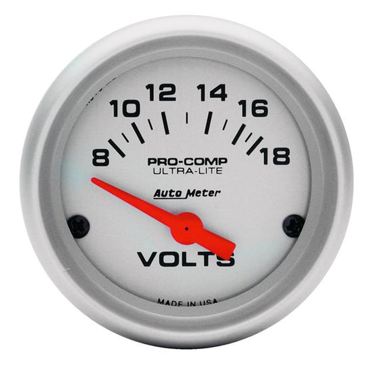 Autometer Ultra-Lite 52mm Short Sweep Electronice Voltage Gauge - 4391