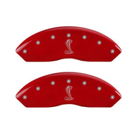 MGP 4 Caliper Covers Engraved Front & Rear Tiffany Snake Red finish silver ch - 10017SSNKRD