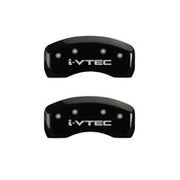 MGP 4 Caliper Covers Engraved Front & Rear i-Vtec Black finish silver ch - 20179SIVTBK