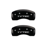MGP 4 Caliper Covers Engraved Front & Rear i-Vtec Black finish silver ch - 20199SIVTBK
