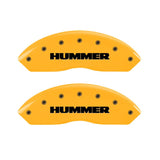 MGP 4 Caliper Covers Engraved Front & Rear Hummer Yellow Finish Black Char 2010 Hummer H3T - 52003SHUMYL