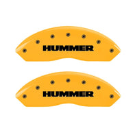 MGP 4 Caliper Covers Engraved Front & Rear Hummer Yellow Finish Black Char 2010 Hummer H3T - 52003SHUMYL