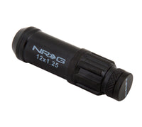 NRG 700 Series M12 X 1.25 Steel Lug Nut w/Dust Cap Cover Set 21 Pc w/Locks & Lock Socket - Black - LN-LS710BK-21