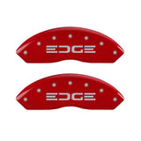 MGP 4 Caliper Covers Engraved Front & Rear Edge Red finish silver ch - 10119SEDGRD
