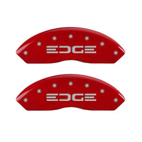 MGP 4 Caliper Covers Engraved Front & Rear Edge Red finish silver ch - 10119SEDGRD
