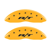 MGP 4 Caliper Covers Engraved Front & Rear RT Yellow finish black ch - 12192SRT1YL
