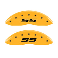 MGP 2 Caliper Covers Engraved Silverado SS Yellow Finish Blk Char 10 Chevy Silverado 1500 - 14207FSS3YL