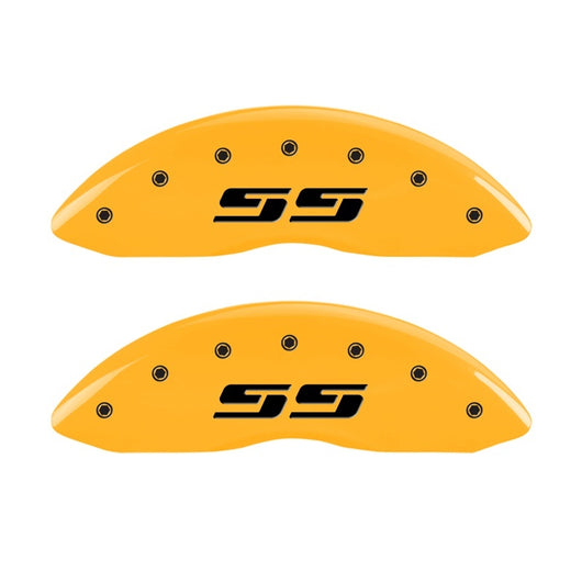 MGP 2 Caliper Covers Engraved Silverado SS Yellow Finish Blk Char 10 Chevy Silverado 1500 - 14207FSS3YL