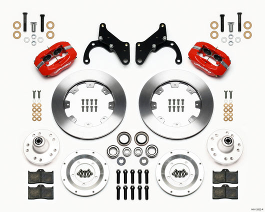 Wilwood Forged Dynalite Front Kit 12.19in Red 65-68 Chevy Impala -Drum Spindle - 140-12022-R