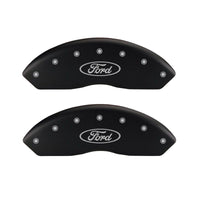 MGP 4 Caliper Covers Engraved Front Shelby Engraved Rear Tiffany Snake Black finish silver ch - 10197SSBYBK