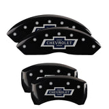 MGP 4 Caliper Covers Engraved F & R 100 Anniversary Black Finish Silver Char 2019 Chevrolet Colorado - 14235SBANBK