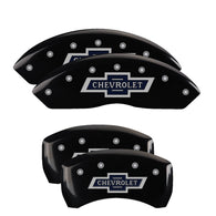 MGP 4 Caliper Covers Engraved F & R 100 Anniversary Black Finish Silver Char 2019 Chevrolet Colorado - 14235SBANBK