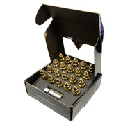 NRG 500 Series M12 X 1.5 Bullet Shape Steel Lug Nut Set - 21 Pc w/Lock Key - Chrome Gold - LN-LS500CG-21