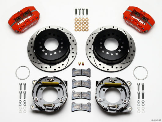 Wilwood Dynapro Low-Profile 11.00in P-Brake Kit Drill-Red AMC 71-74 2.60in Offset - 140-11941-DR