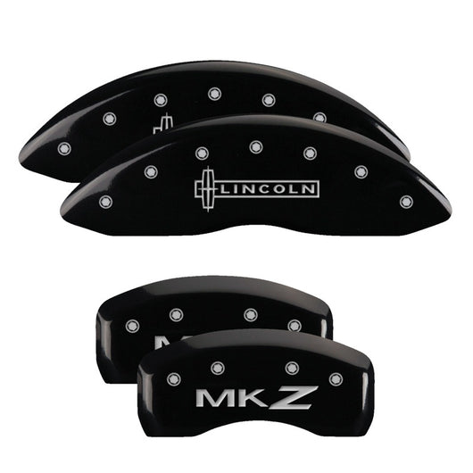 MGP 4 Caliper Covers Engraved Front Lincoln Rear MKZ Black Finish Silver Char 2019 Lincoln MKZ - 36022SLCZBK