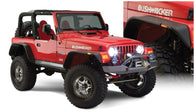 Bushwacker 97-06 Jeep Wrangler Flat Style Flares 4pc - Black - 10920-07