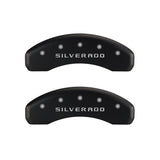 MGP 4 Caliper Covers Engraved Front & Rear Silverado Red finish silver ch - 14048SSILRD