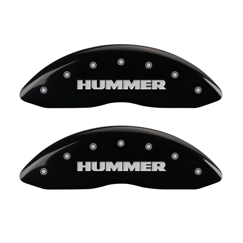 MGP 4 Caliper Covers Engraved Front & Rear Hummer Black finish silver ch - 52002SHUMBK