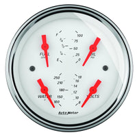 Autometer Arctic White 5in Quad GA, Fuel Level, 0-90 OHM - 1319