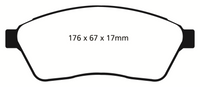 EBC 10-11 Cadillac SRX 2.8 Turbo Greenstuff Front Brake Pads - DP21859