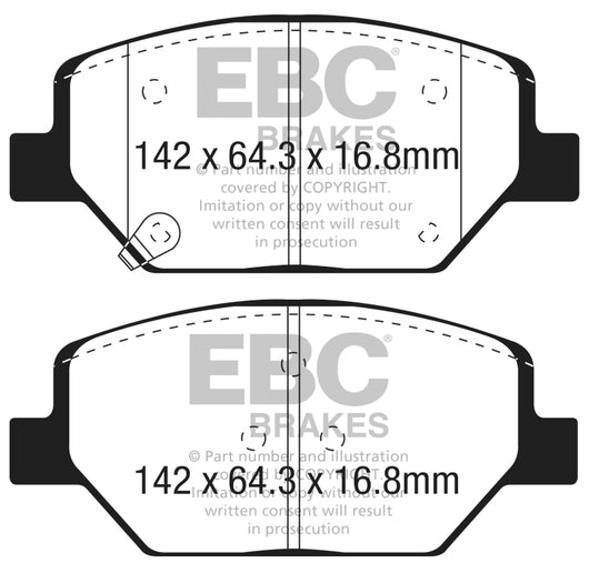 EBC 2016+ Buick Envision 2.0L Turbo Greenstuff Front Brake Pads - DP23065