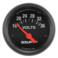 Autometer Z-Series 2-1/16in 16-36 Volts Electric Voltmeter Gauge - 2651