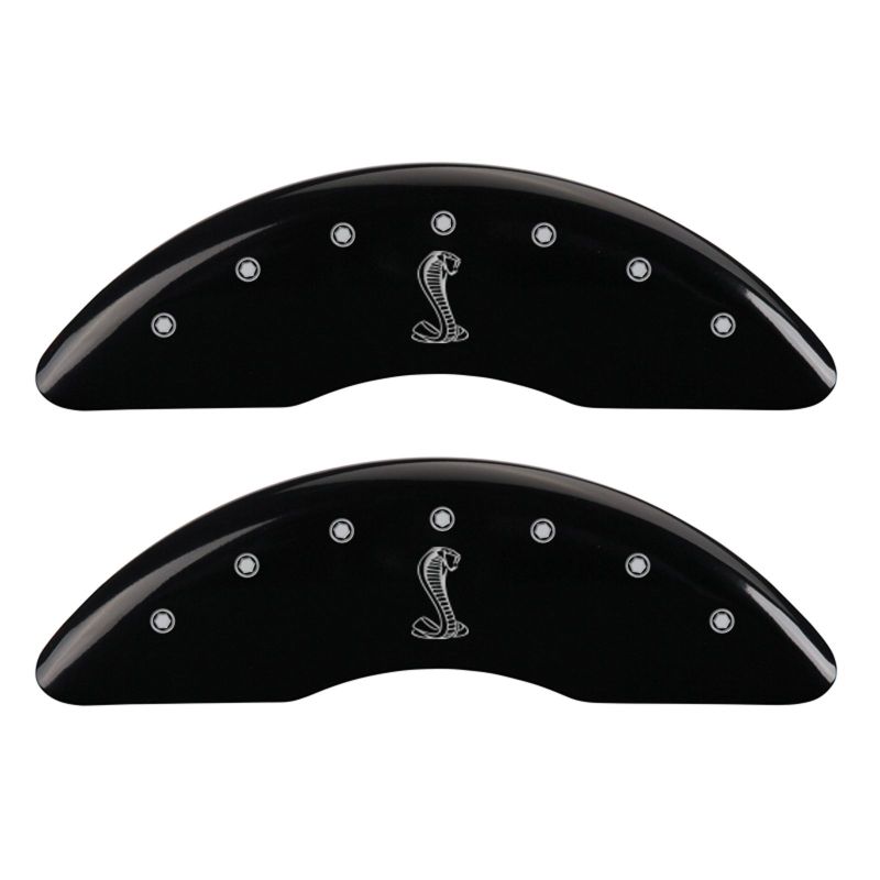 MGP 4 Caliper Covers Engraved Front & Rear Tiffany Snake Black finish silver ch - 10201SSNKBK