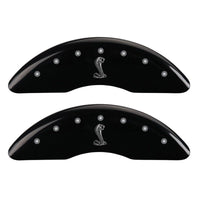 MGP 4 Caliper Covers Engraved Front & Rear Tiffany Snake Black finish silver ch - 10200SSNKBK