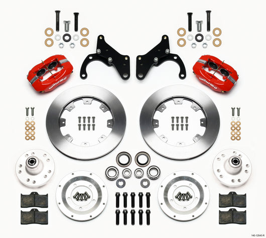 Wilwood Forged Dynalite Front Kit 12.19in Red 69-70 Impala Drum/Disc 69-82 Vette - 140-12045-R
