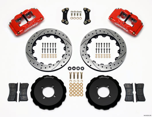 Wilwood FSLI4 Front Hat Kit 13.00in Drilled Red 2003-05 Scion xA xB - 140-8335-DR