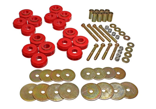 Energy Suspension Bronco Body Mnt W/Hardware - Red - 4.4110R