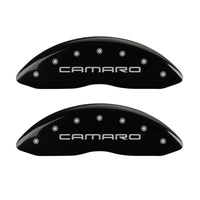 MGP 4 Caliper Covers Engraved Front Gen 4/Camaro Engraved Rear Gen 4/Z28 Black finish silver ch - 14027SZ84BK