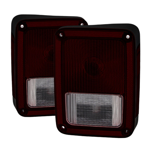 Xtune Jeep Wrangler 2007-2013 OEM Style Tail Lights -Red Smoked ALT-JH-JW07-OE-RSM - 9034138