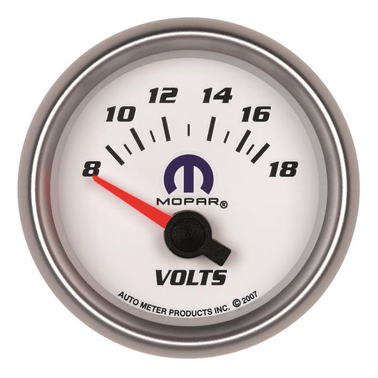 Autometer Mopar 52.4mm SSE 8-18 Volts Voltmeter Gauge - 880035
