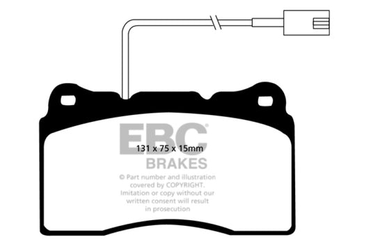 EBC 2014-2016 Maserati Ghibli 3.0L Twin Turbo (330) Yellowstuff Front Brake Pads - DP41540R