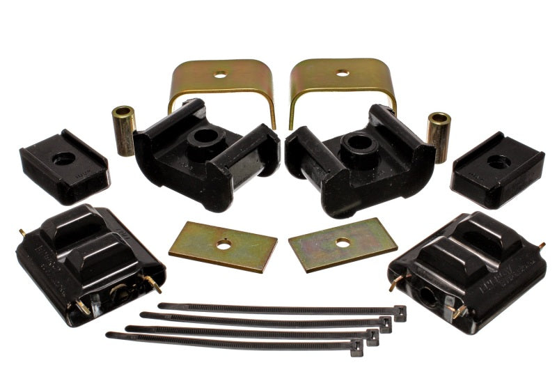 Energy Suspension 73-84 K5 Blazer 4WD Fullsize Black Complete Motor&Trans Mount Set Zinc Finish - 3.1124G