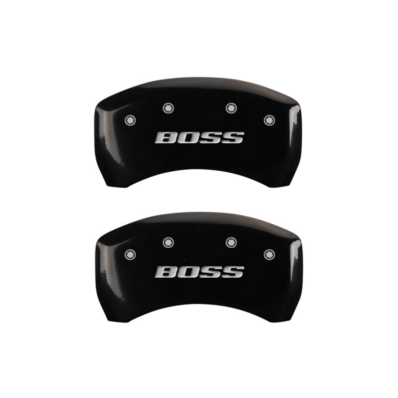 MGP Rear set 2 Caliper Covers Engraved Rear Boss Black finish silver ch - 10010RBSSBK